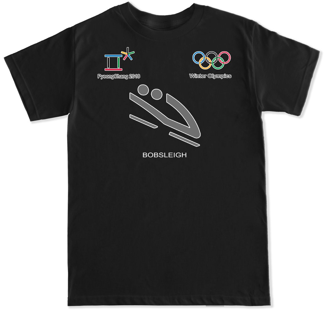 FTD Apparel Men's Pyeongchang 2018 Winter Olympics Bobsleigh Graphic T-Shirt - Casual Short Sleeve Tee for Sports Fans & Collectors