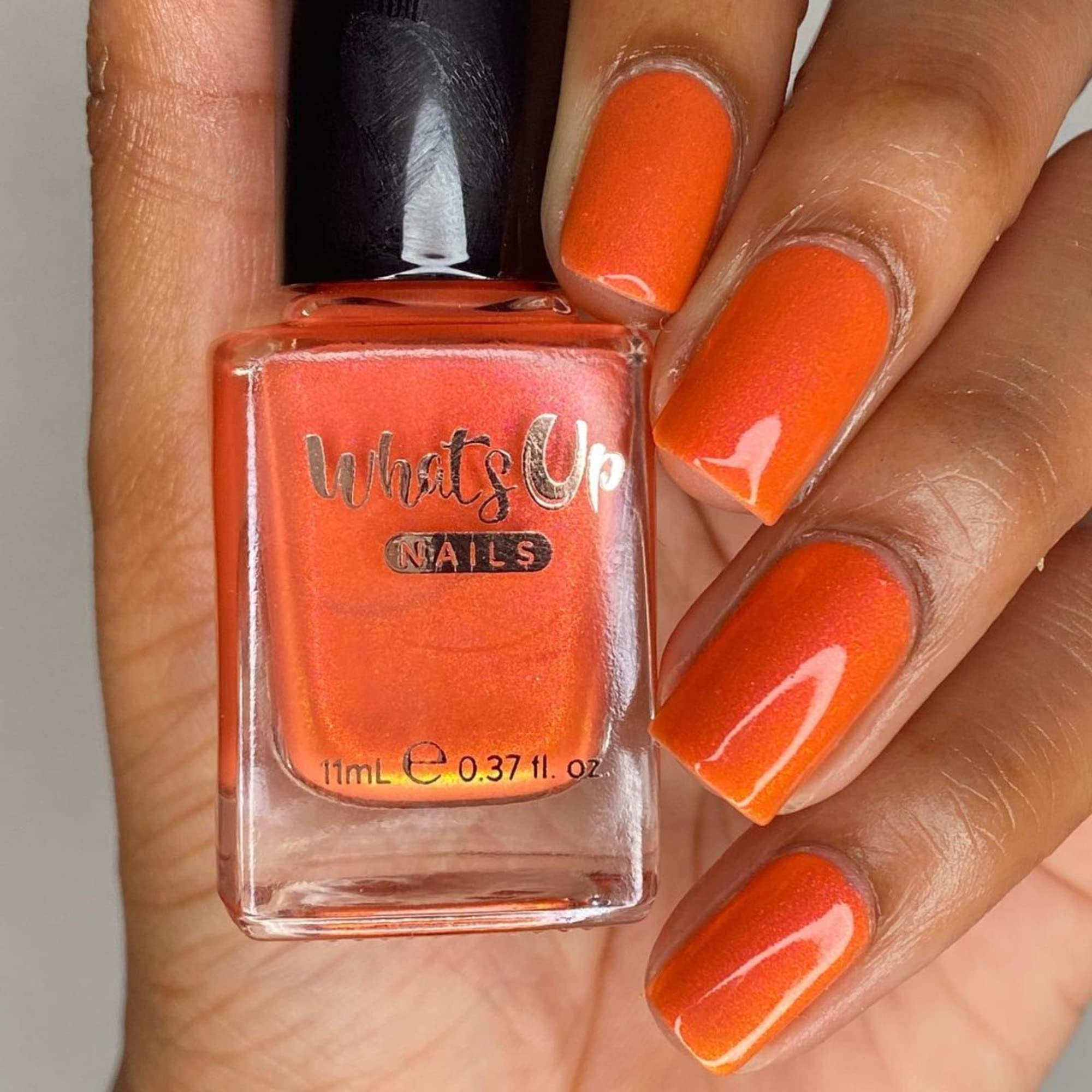 Lush Orangery Coral Nail Polish with Pink to Gold Iridescent Duochrome Shimmer - Vegan, Cruelty-Free, 21-Free Formula - Made in USA | Perfect for Summer Nails, Manicures, Pedicures & Special Occasions