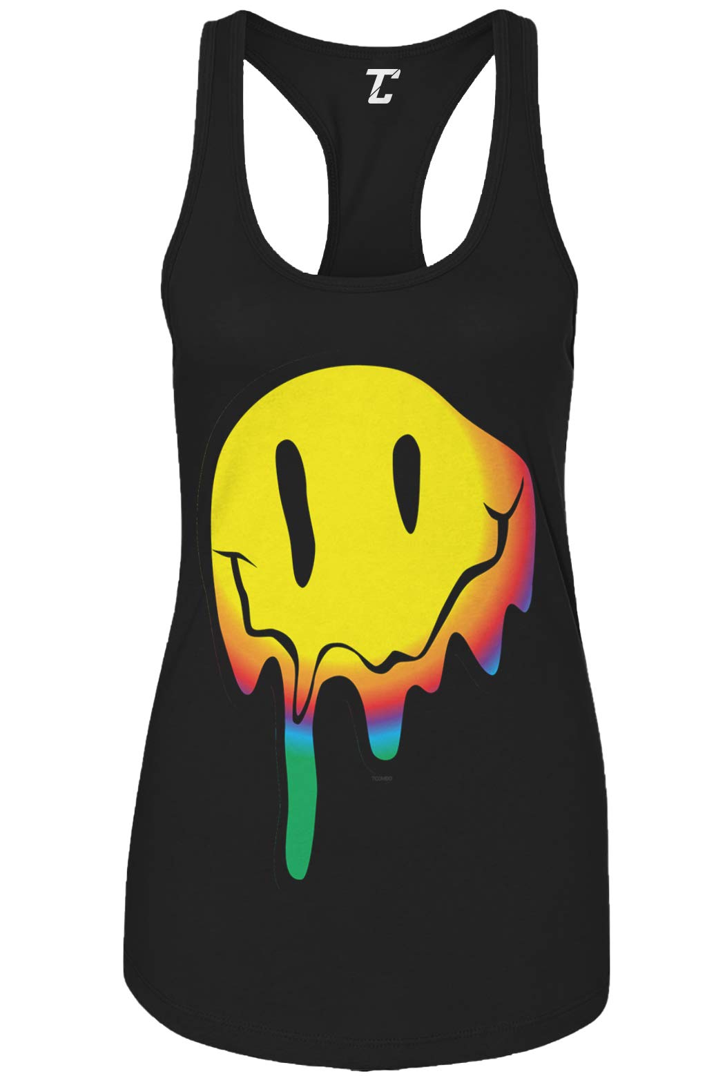 Psychedelic Smiling Face Women's Tank Top - Trippy Acid Wash Design for Music Festivals & Rave Outfits