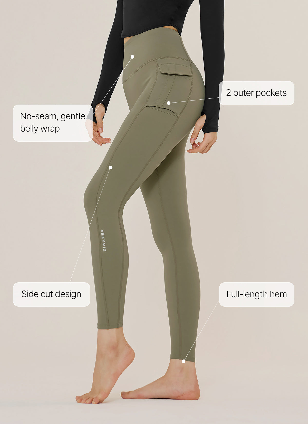 Premium Black Label Signature 360N Out Pocket Leggings - High Waisted Yoga Pants with Side Pockets for Running, Gym & Everyday Wear