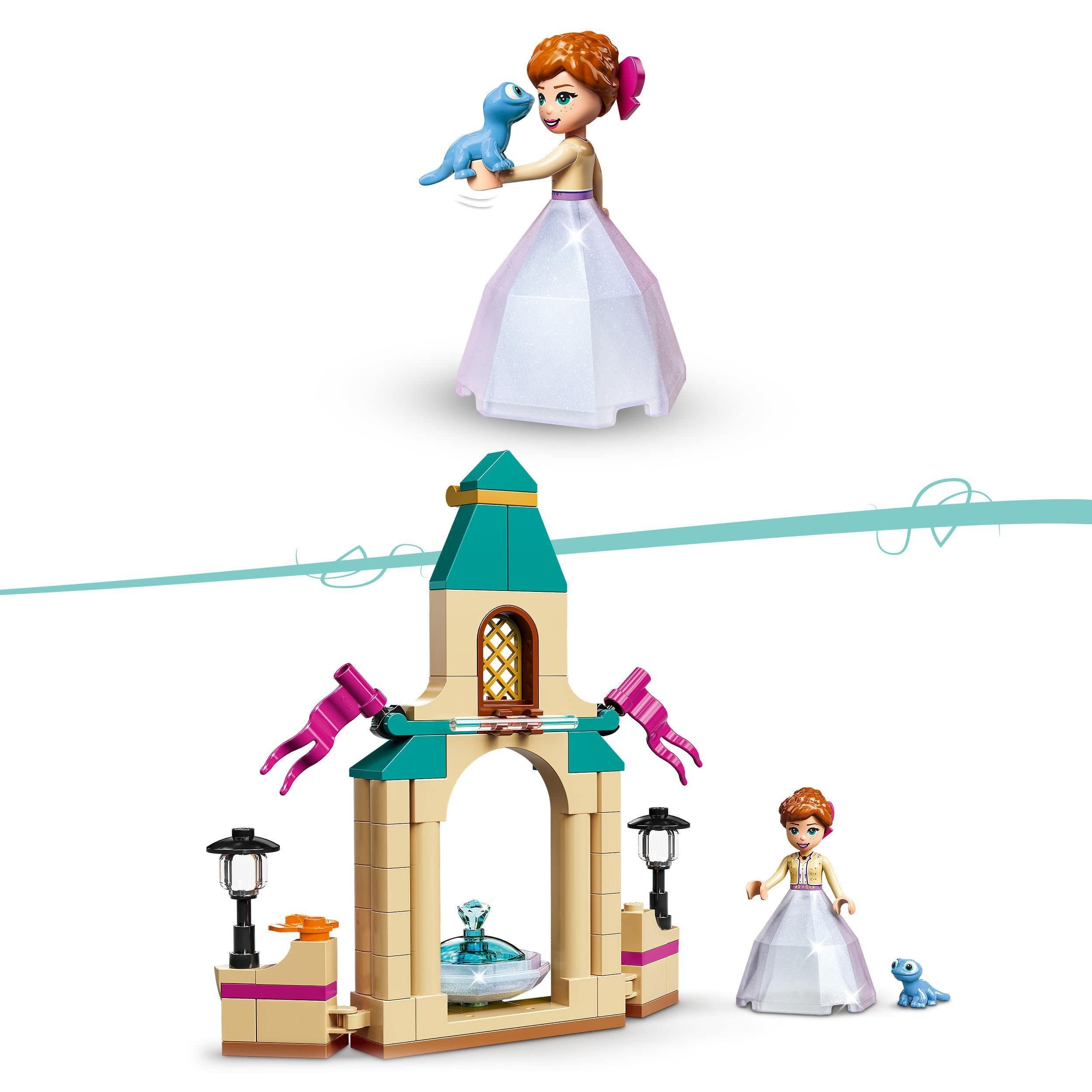 LEGO 43198 Disney Anna's Castle Courtyard Building Toy for Kids with Mini Snow Queen 2 Doll & Diamond Dress - Perfect for Disney Fans, Birthday Gifts & Creative Playtime