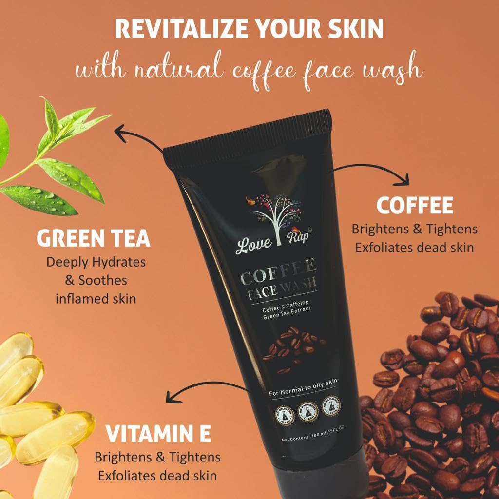 Deep Cleansing Coffee Face Wash for Oil Control & Detox | Anti-Pollution & De-Tan Facial Cleanser for Men & Women | Daily Use for All Seasons | 100ml | Perfect for Morning & Night Skincare Routine
