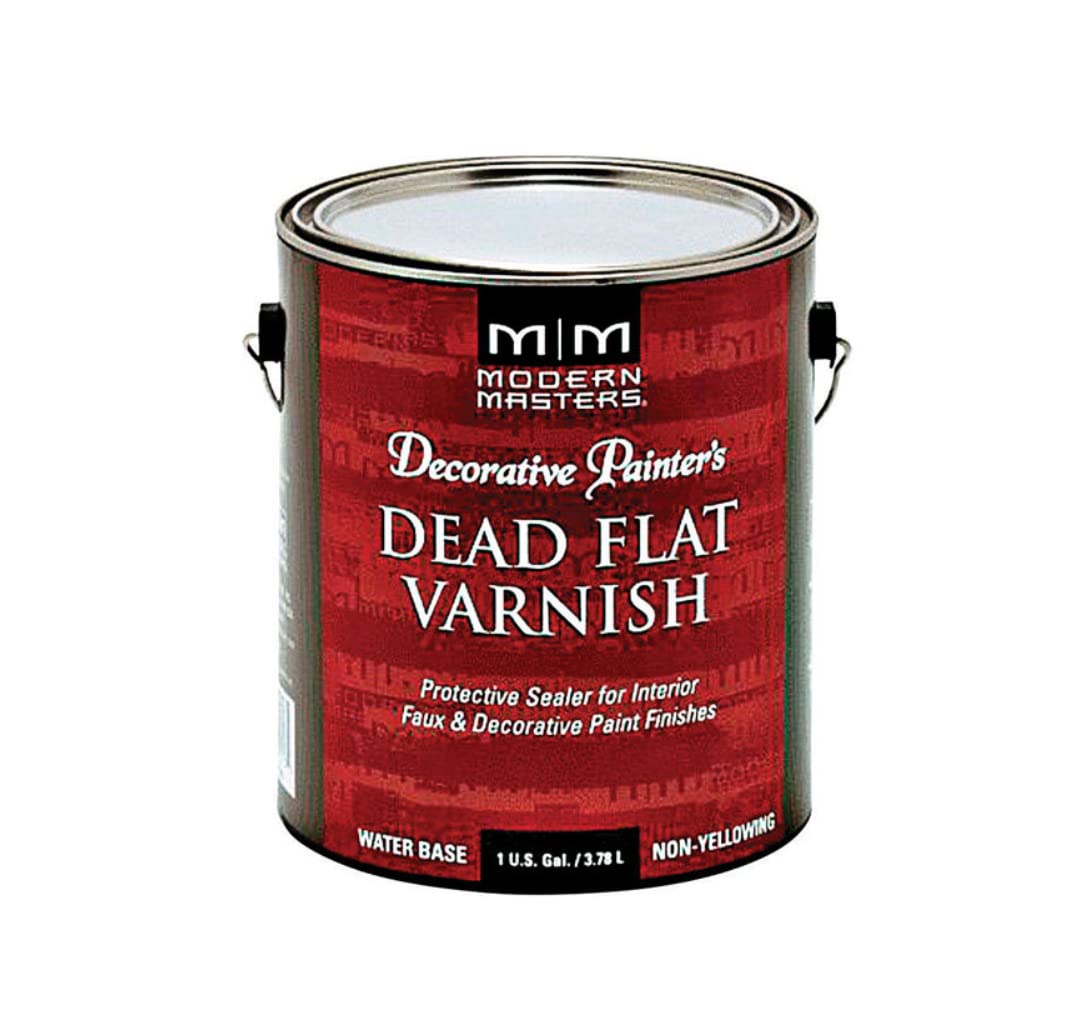 Modern Masters DP609 1 Gallon Clear Dead Flat Acrylic Varnish for Decorative Painting - Ideal for Furniture, Cabinets, and DIY Art Projects