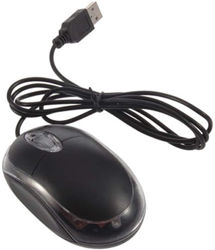 U-M USB Wired Optical Mouse with Light Scroll Wheel, Ergonomic Grips, USB 2.0 Connector for PC, Laptop, Desktop - Perfect for Office, Home, and Gaming Use