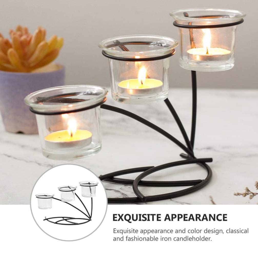 1pc Romantic Iron Art Candle Holder - Elegant Candlestick Stand for Home Decor, Spring Festival, Dinner Table & Romantic Ambiance | Durable Iron Candle Shelf for Wedding, Party & Holiday Decorations