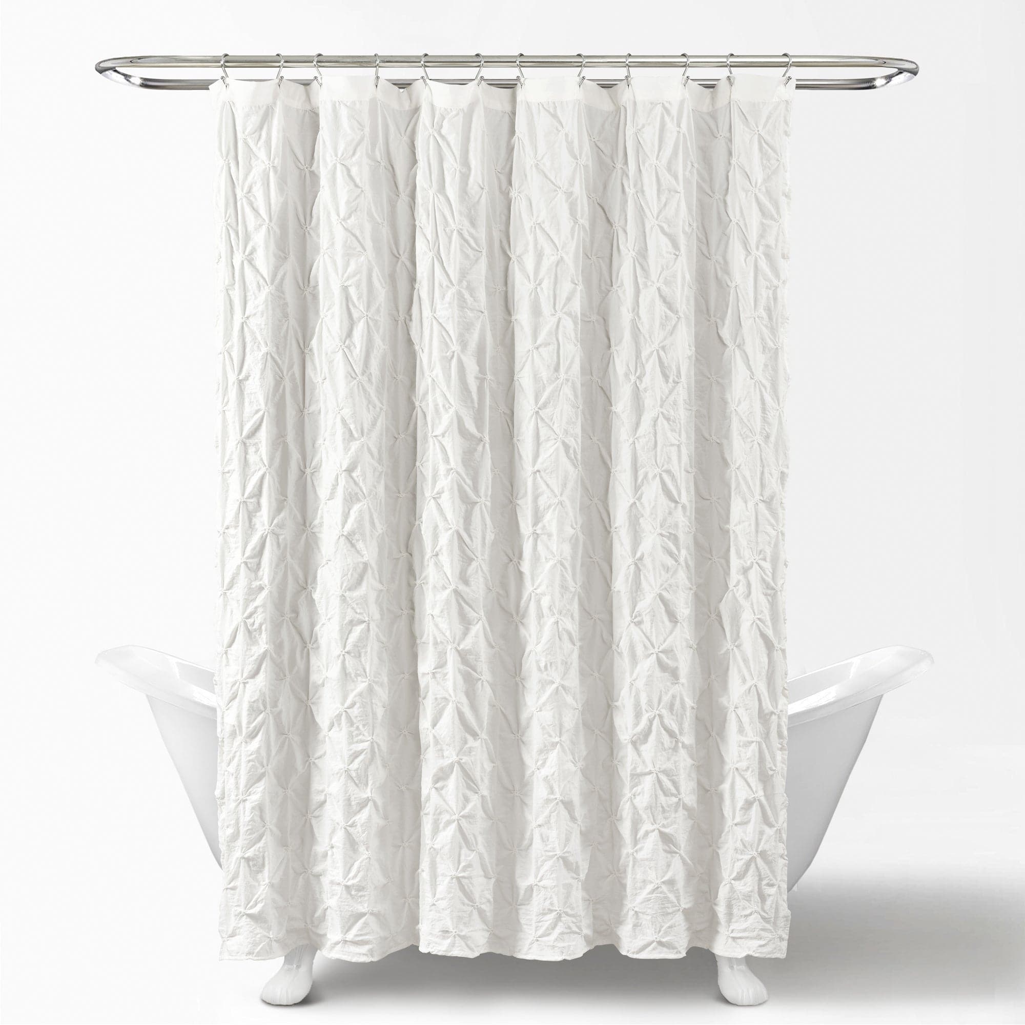 Ravello Pintuck Shower Curtain - Waterproof Bathroom Decor with Elegant Pleats - Perfect for Modern & Classic Bathrooms