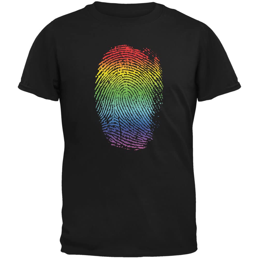 Old Glory LGBT Gay Pride Rainbow Thumbprint Black Youth T-Shirt - Youth Small | Support LGBTQ+ Equality | Perfect for Pride Parades & Youth Activism