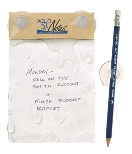 Aqua Notes Waterproof Notepad - Made in USA | Reusable Underwater Writing Pad for Swimming, Diving & Shower | Ideal for Poolside Notes, Scuba Logs & Bathroom Ideas