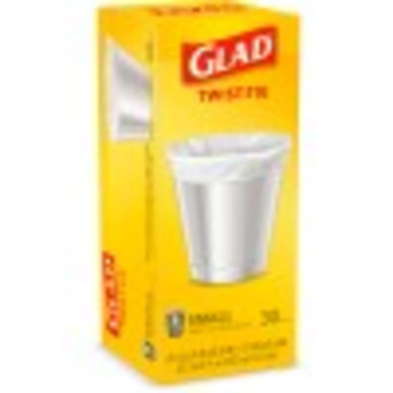 Glad Small Trash Bags 4 Gallon - 30 Count (Pack of 6) | Mini Garbage Bags for Bathroom, Office, Bedroom & Car Waste Disposal | Unscented & Durable Kitchen Trash Can Liners