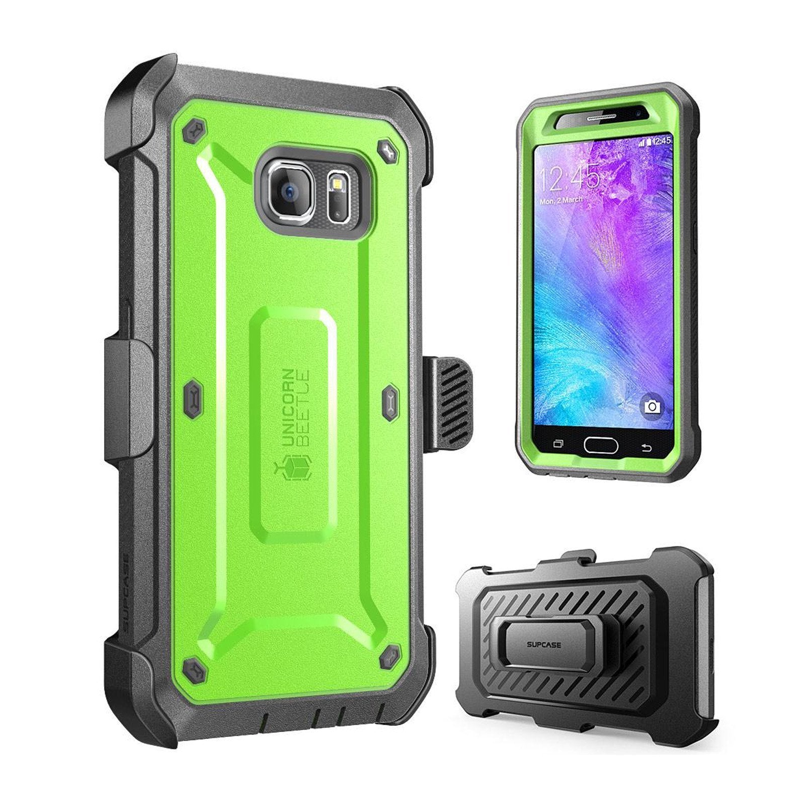 Samsung Galaxy S7 Unicorn Beetle Pro Full-Body Rugged Holster Case - Heavy Duty Protection with Built-in Screen Protector - Perfect for Outdoor, Construction & Extreme Sports Use (Green)