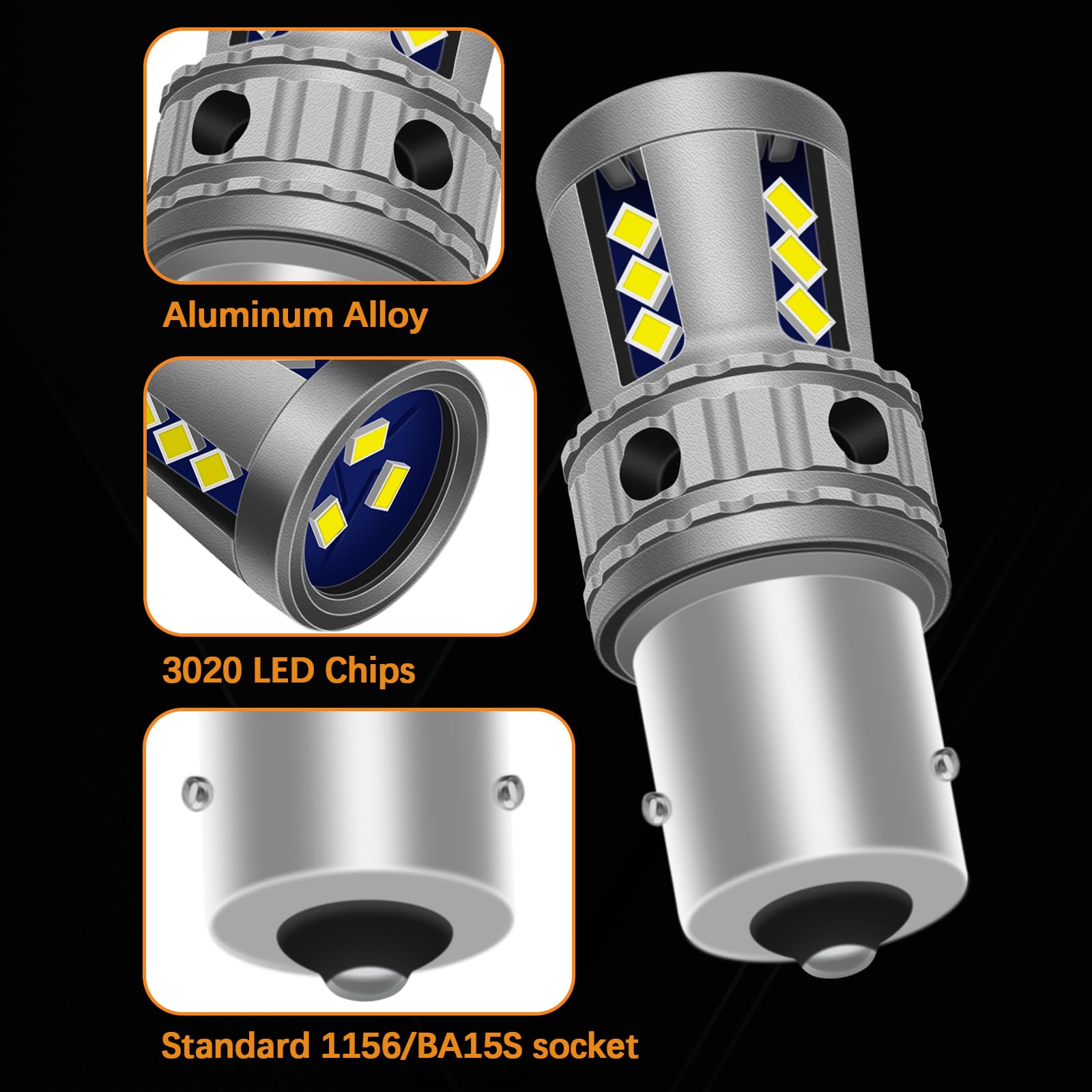 Fenikso 1156 Reverse Light Bulbs 10 Pack - Super White BA15S 1003 1141 7506 P12W 1156A LED Replacement Bulbs for Car, Camper, Truck - Backup, Turn Signal, Parking, Tail, Interior, DRL Lights - Perfect for Night Driving & Vehicle Safety