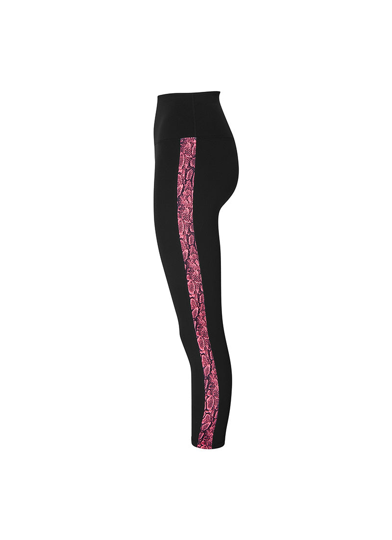 Black Label Power Rise Python Color Block Leggings - High Waist Yoga Pants for Women, Gym Workout & Running - Trendy Athletic Wear for Fitness & Lounge