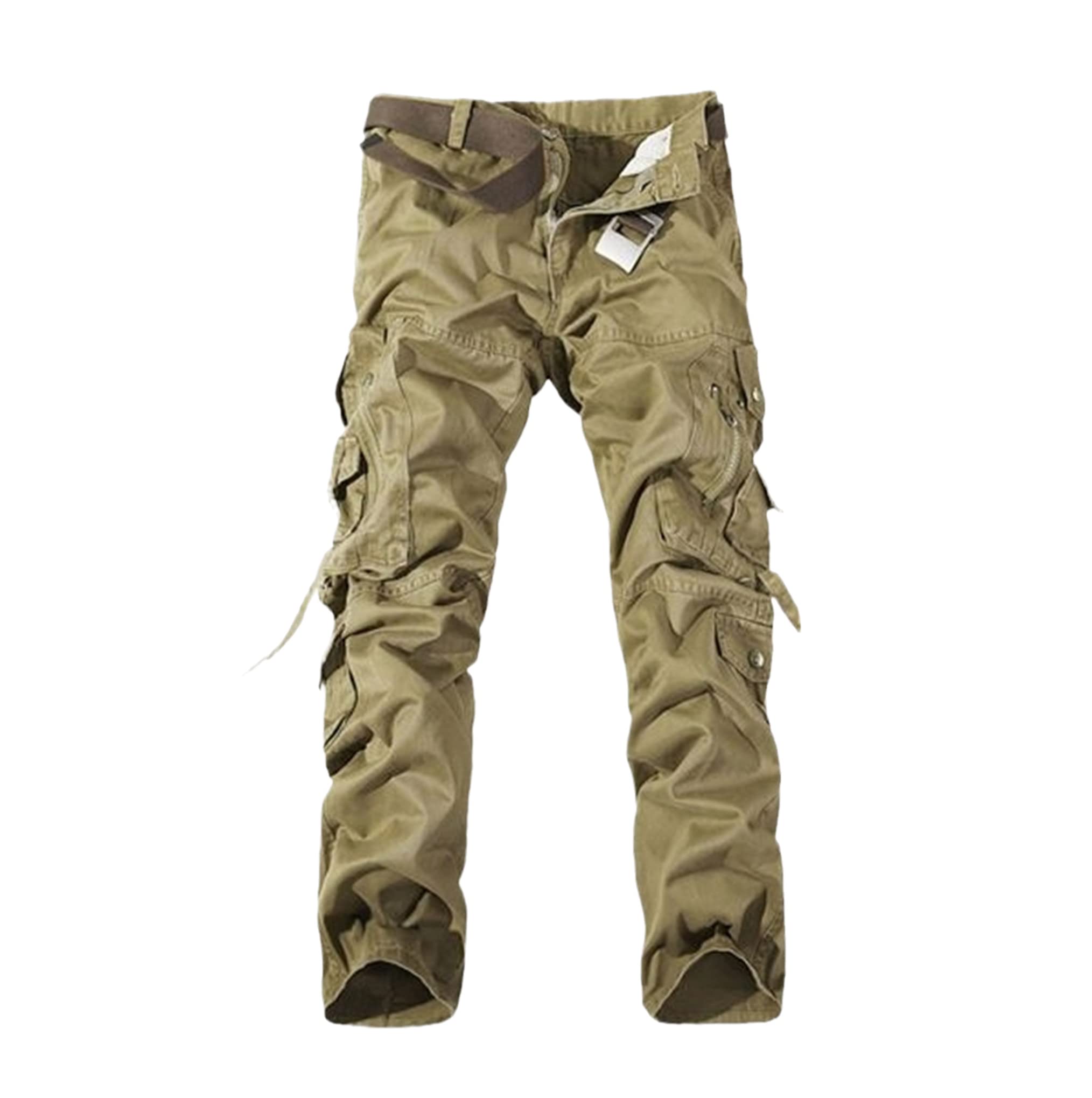 **Men's Military Tactical Cargo Pants - Multi-Pocket Loose Fit Cotton Overalls for Outdoor Hiking, Camping & Work**