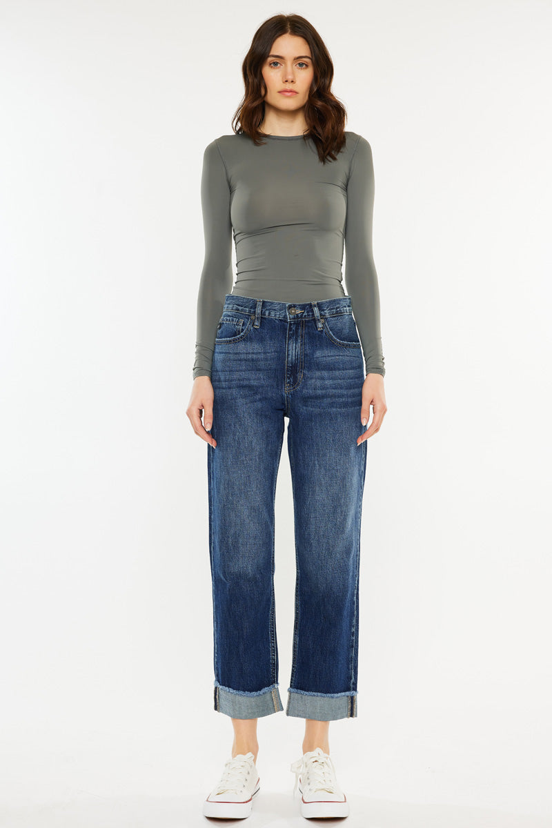 Finley Essentials High Rise Straight Leg Jeans for Women - Comfortable & Stretchy Denim Pants - Perfect for Casual Wear, Office & Everyday Outfits