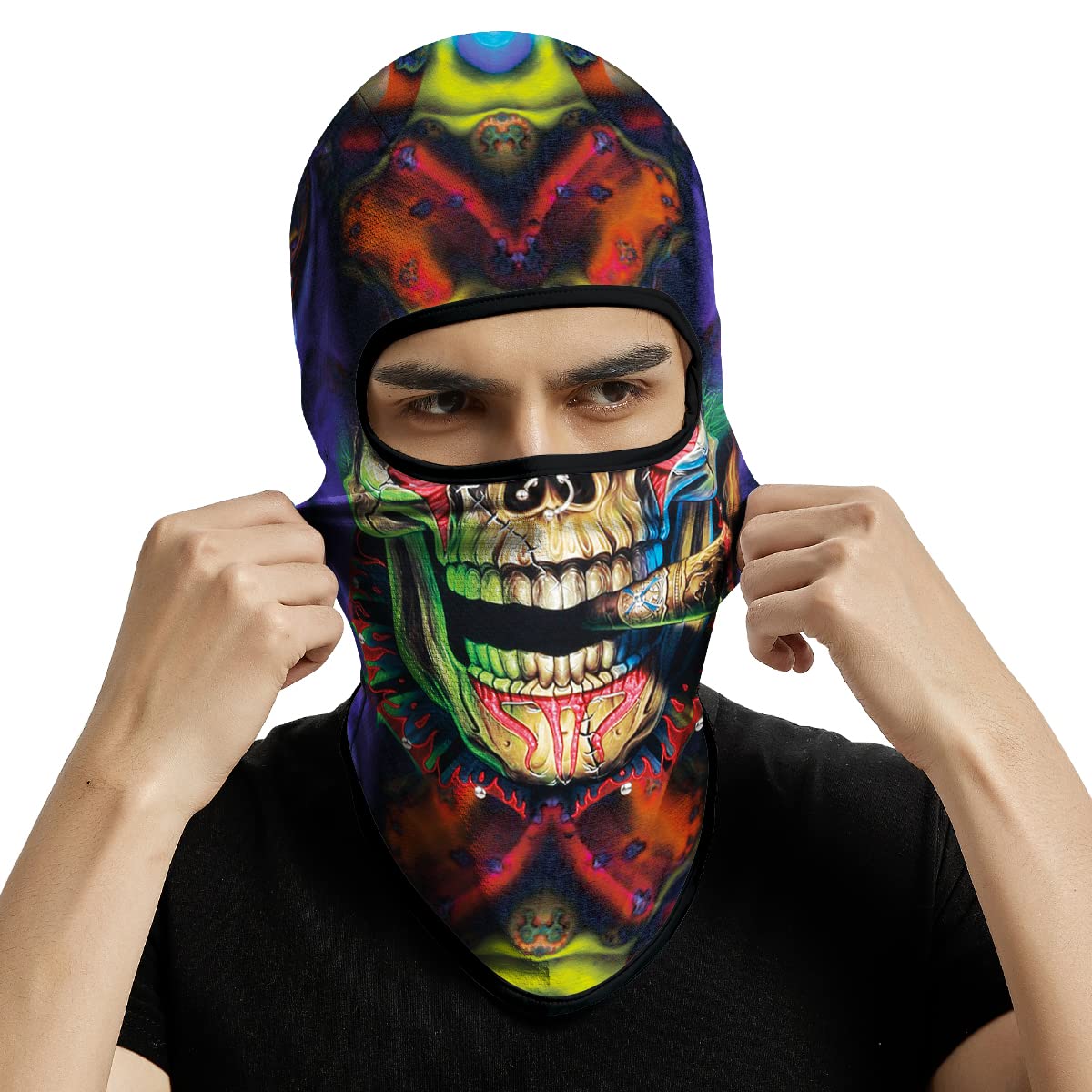3D Skull Full Face Balaclava Mask - UV Sun Protection for Men - Motorcycle, Ski, Cycling, Fishing & Outdoor Activities - Warm & Breathable Winter Scarf for Cold Weather Adventures