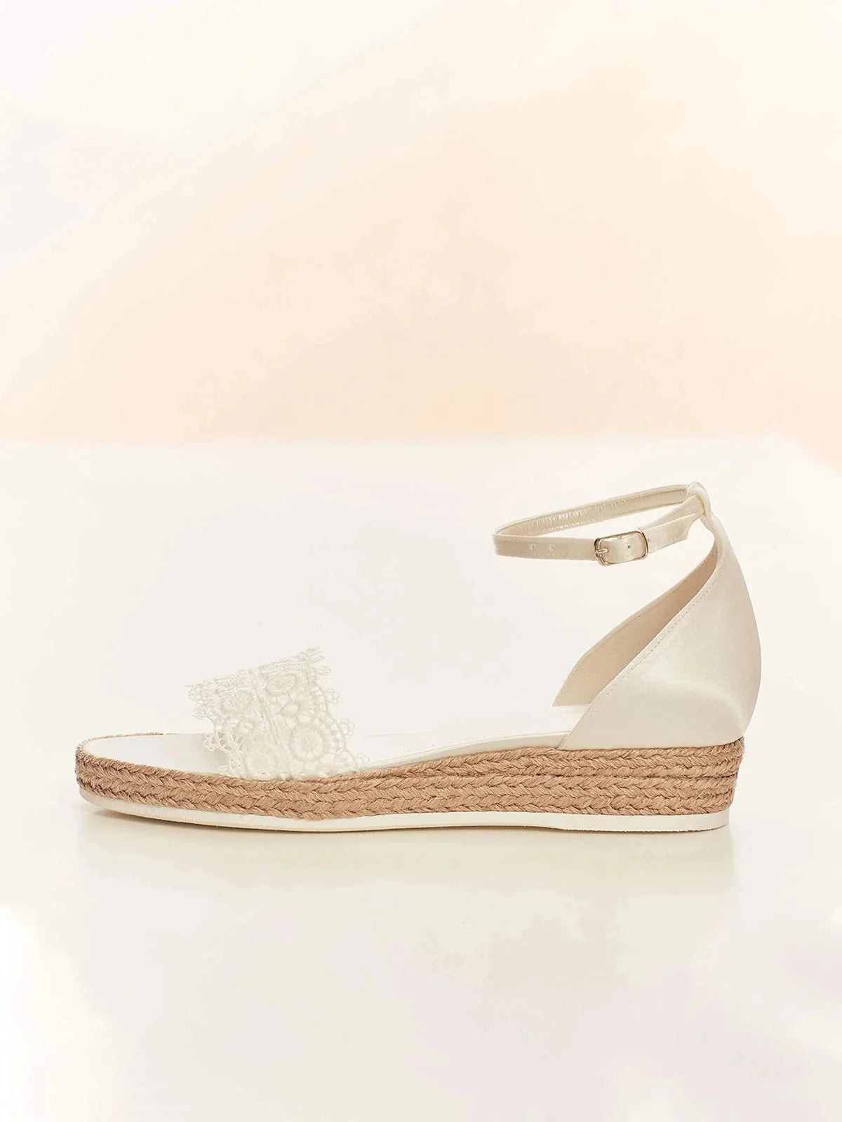 Women's Espadrille Wedding Sandals with Wedge Heel - Size 6 | Comfortable Beach Bridal Shoes for Outdoor Ceremonies & Summer Weddings | BAHIA Collection