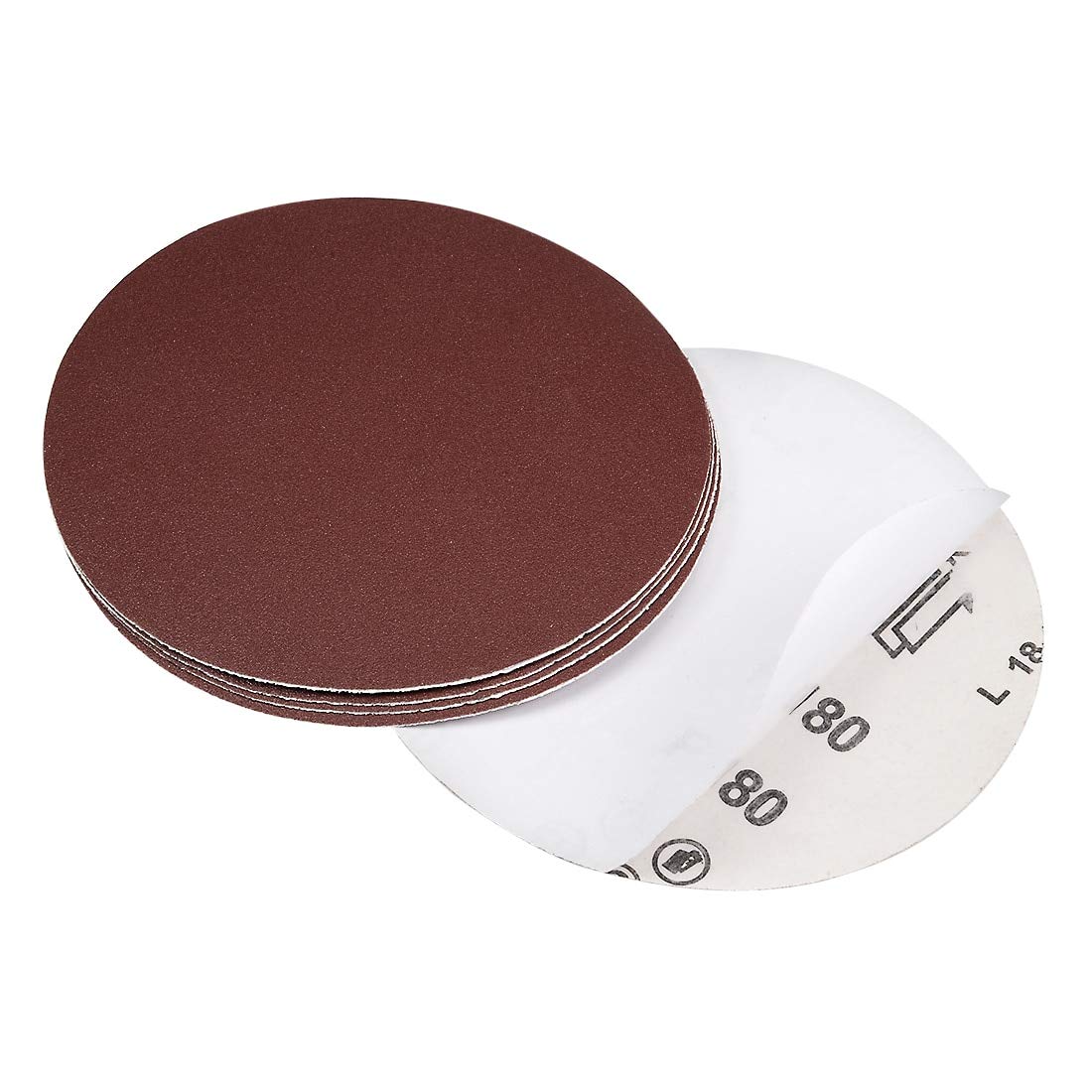 6-Inch 180-Grit PSA Sanding Discs - 5Pcs Aluminum Oxide Adhesive-Backed Sandpaper Sheets for Random Orbital Sander - Woodworking, Metal Polishing & DIY Projects