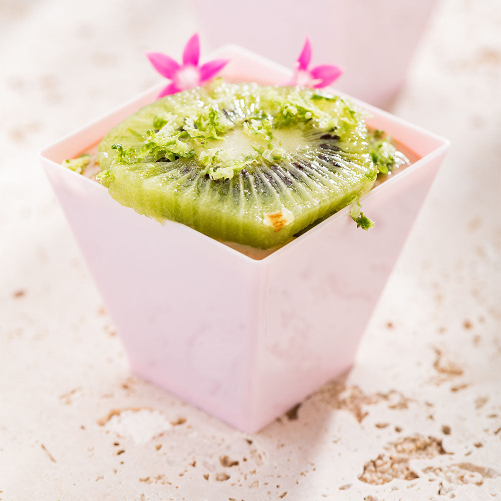 2 oz Square Powder Pink Plastic Mini Kova Cups - Limited Edition (2
