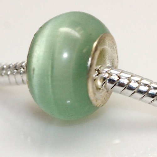 Sparkling Cat's Eye Glass European Beads for Snake Chain Bracelets - Elegant Jewelry for Women, Party Wear & Gift Giving