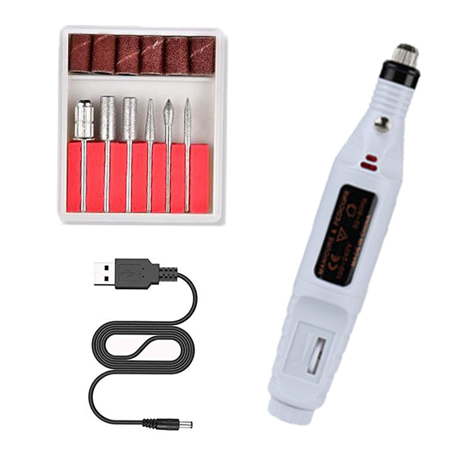 Electric Nail Drill Kit - 15000 RPM Professional Manicure Pedicure Machine with Sanding Bands & Bits | Portable Nail File for Home & Salon Use | Perfect for Nail Art, Acrylics & Gel Polish Removal