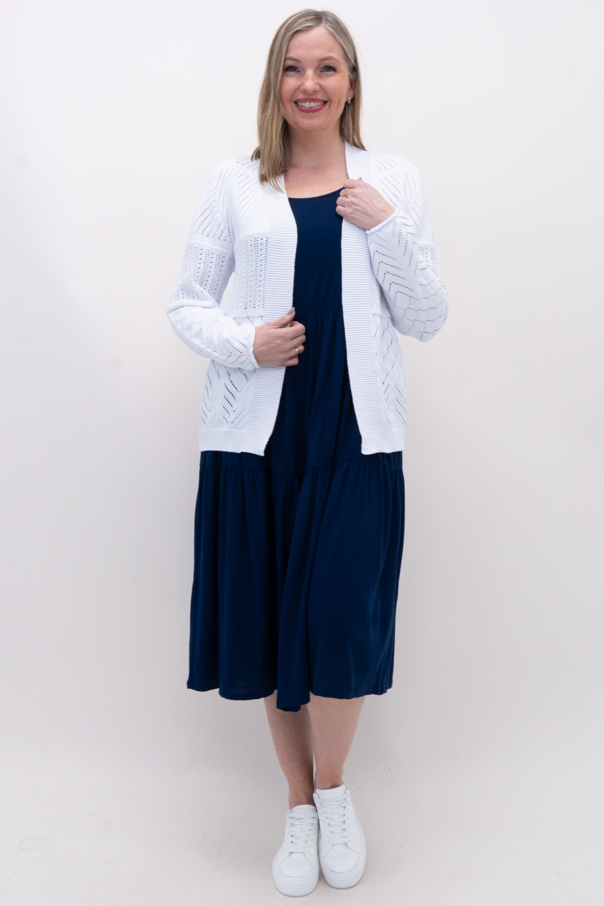 Linda Women's Cotton Sweater - Soft & Comfortable White Pullover for Casual Wear, Office & Fall Outfits