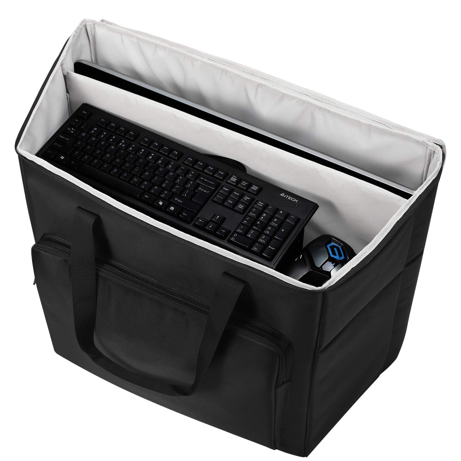 Buwico BUBM Large Capacity Multi-Pocket Desktop PC Travel Storage Bag Organizer - Fits 27 Inch Computer, Monitor, Keyboard & Accessories (XL Size) | Perfect for Office, Home & Business Travel