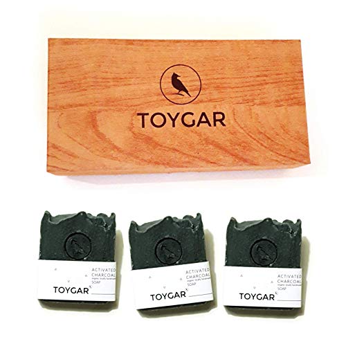 100% Natural Activated Charcoal Soap Bar with Organic Ingredients - Vegan, Moisturizing, Handmade Body & Face Cleanser - Scented with Premium Essential Oils for Detox & Spa Experience - Perfect Gift Set for Sensitive Skin Care & Relaxing Bath Time