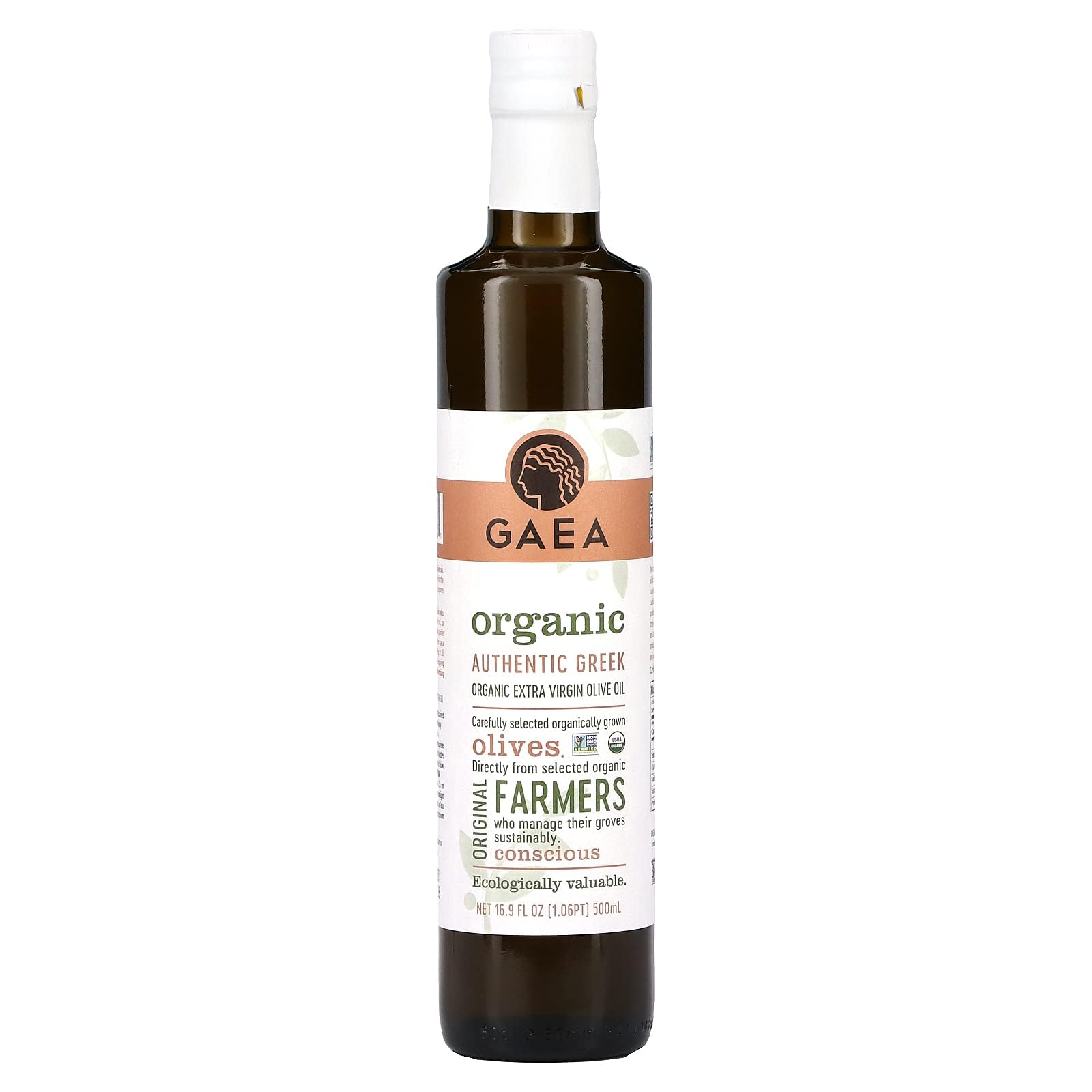 Gaea Organic Extra Virgin Olive Oil, 17 Ounce (6-Pack) - Cold-Pressed, Unrefined, Rich in Antioxidants - Perfect for Cooking, Salad Dressings & Healthy Recipes