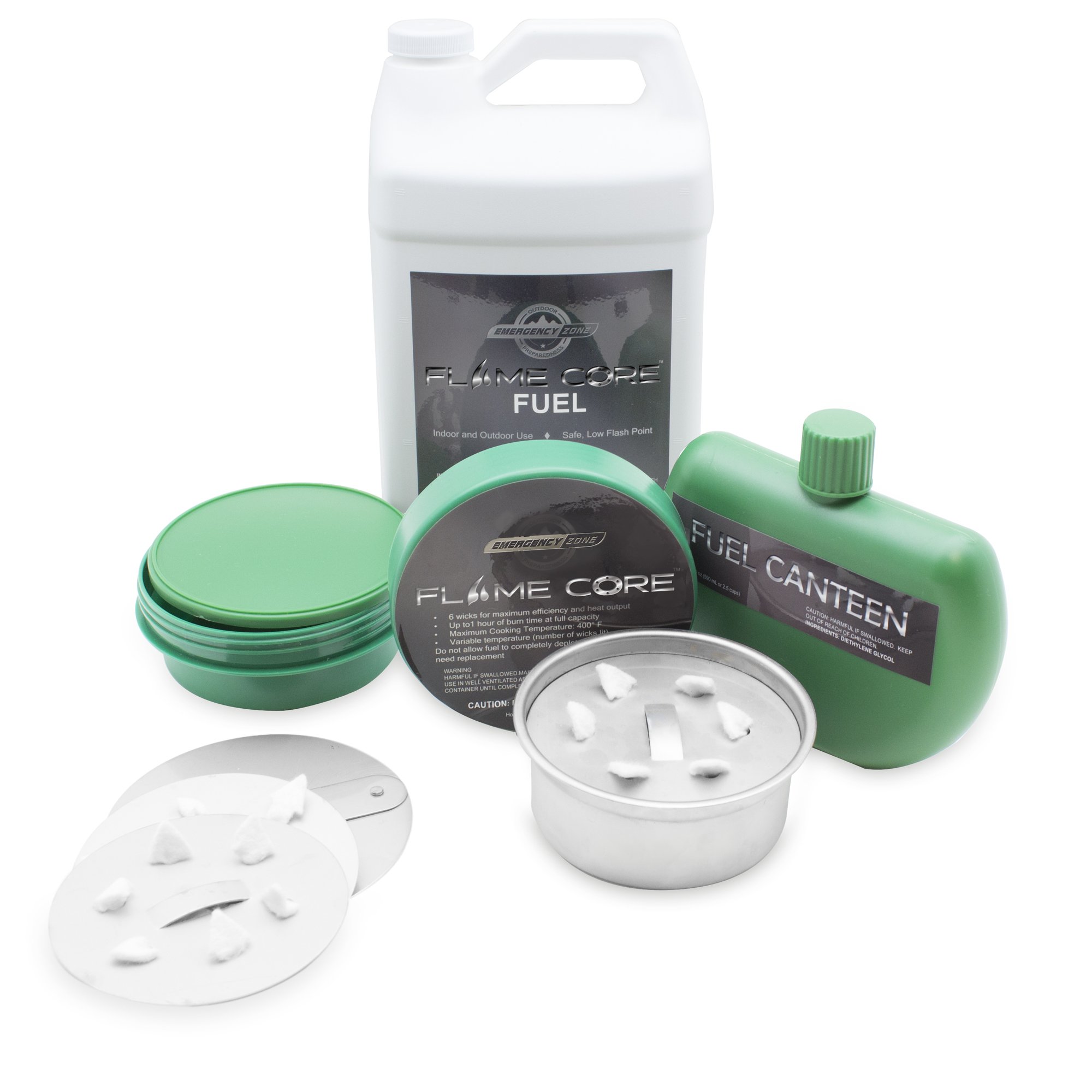 FlameCore Refillable & Reusable Outdoor Camping Stove Fuel System - Portable Butane Fuel Cell with 1 Gallon Propane Refill for Backpacking, Hiking & Emergency Preparedness