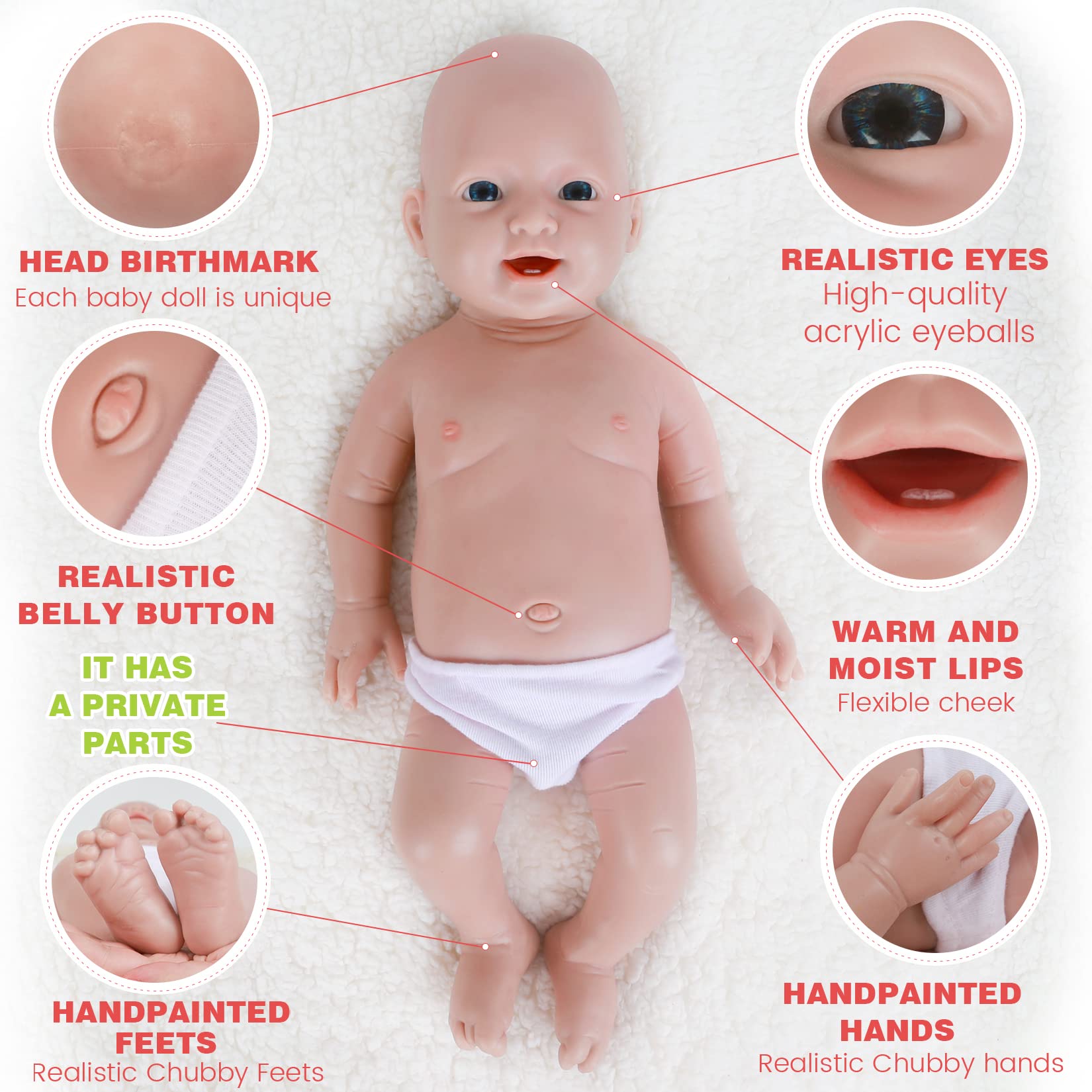 IVITA 20 Inch Platinum Full Silicone Baby Doll Boy - Ultra Realistic Soft Silicone Reborn Doll for Kids, Collectors & Therapy - Perfect for Playtime, Gift Giving & Emotional Support