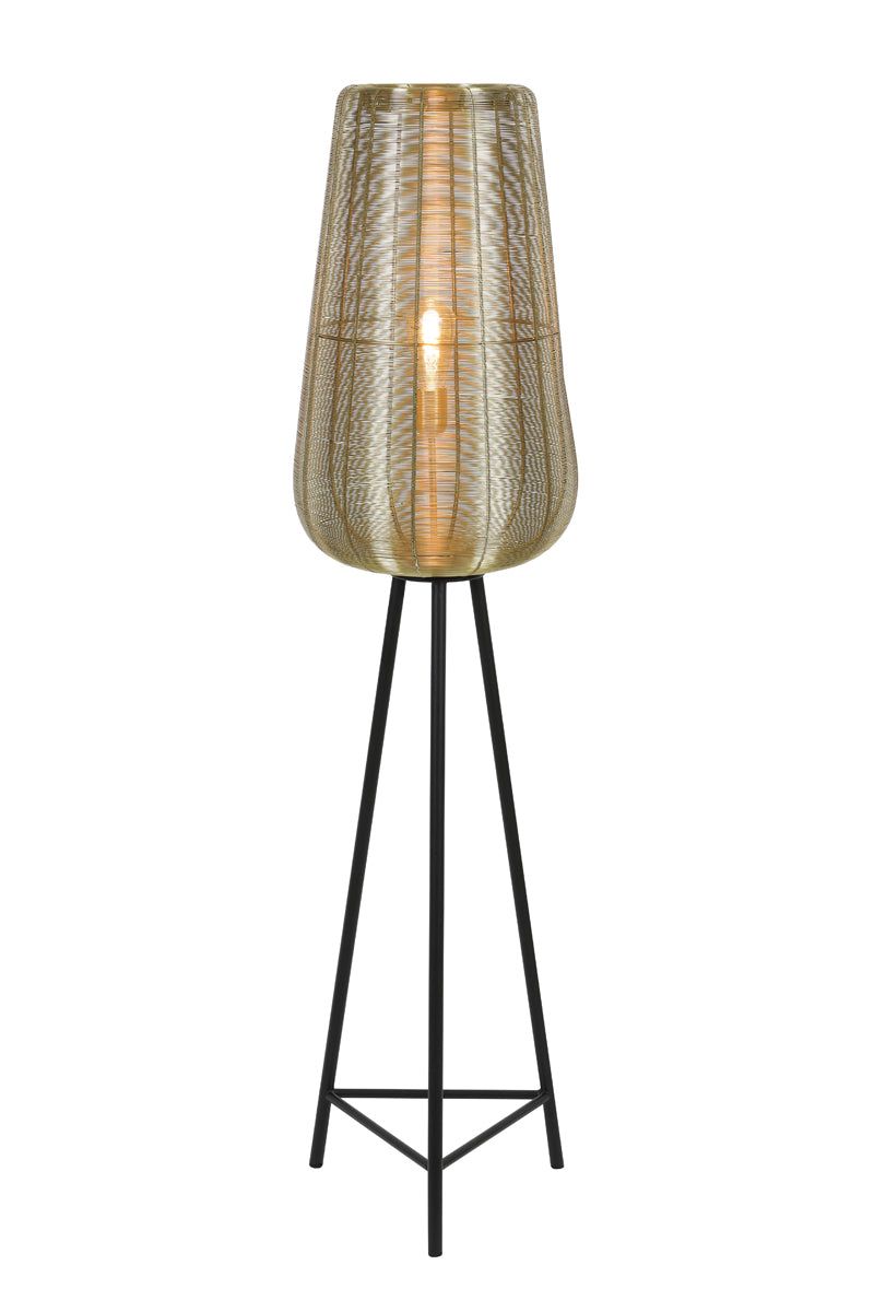 Adeta Modern Tripod Floor Lamp - Medium/Large Size in Matt Black, Nickel & Gold Finishes - Perfect for Living Room, Bedroom, or Office Lighting
