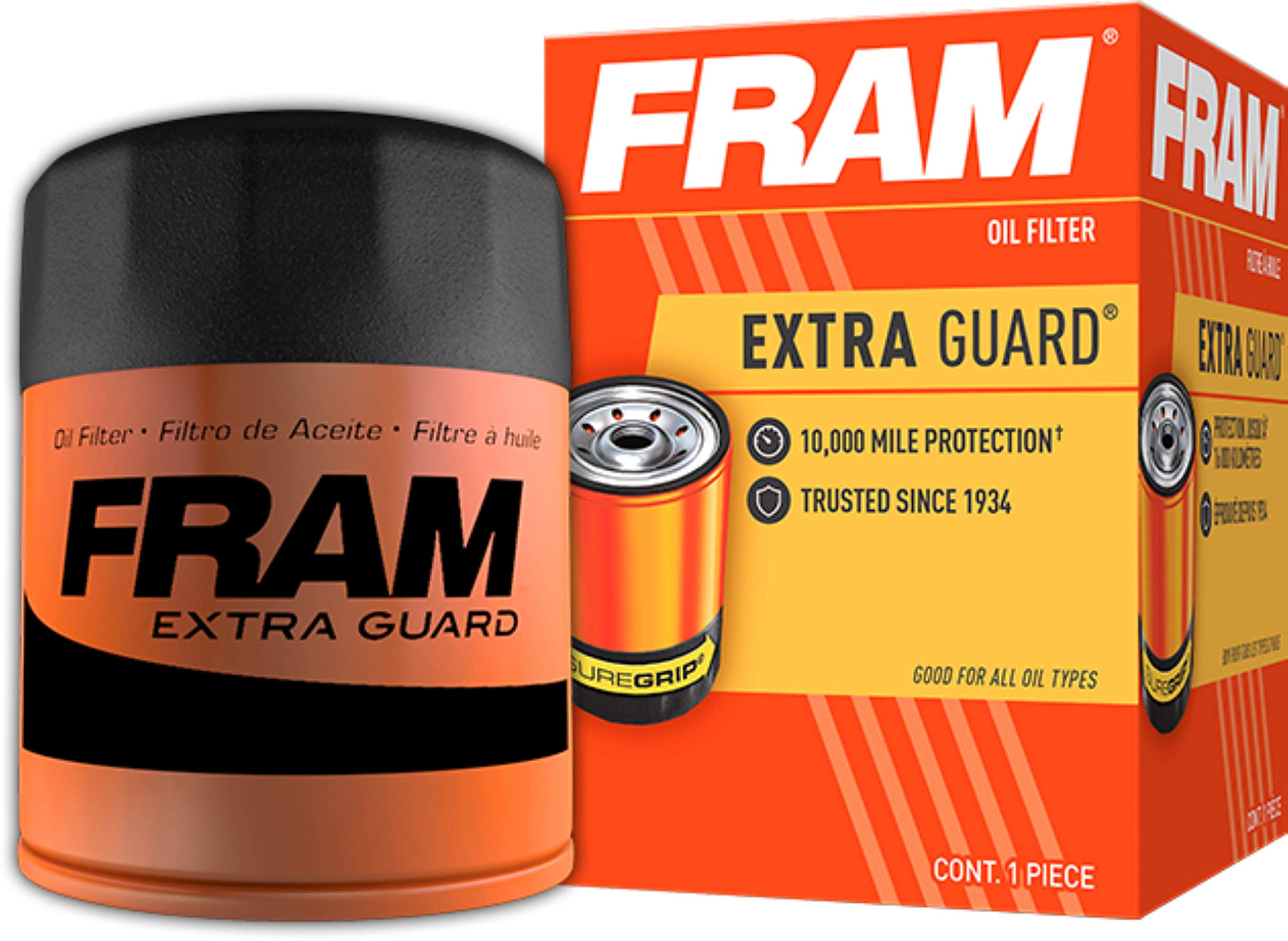 FRAM Extra Guard PH3980 Spin-On Oil Filter - 10,000 Mile Change Interval | High-Performance Engine Protection for Cars, Trucks & SUVs