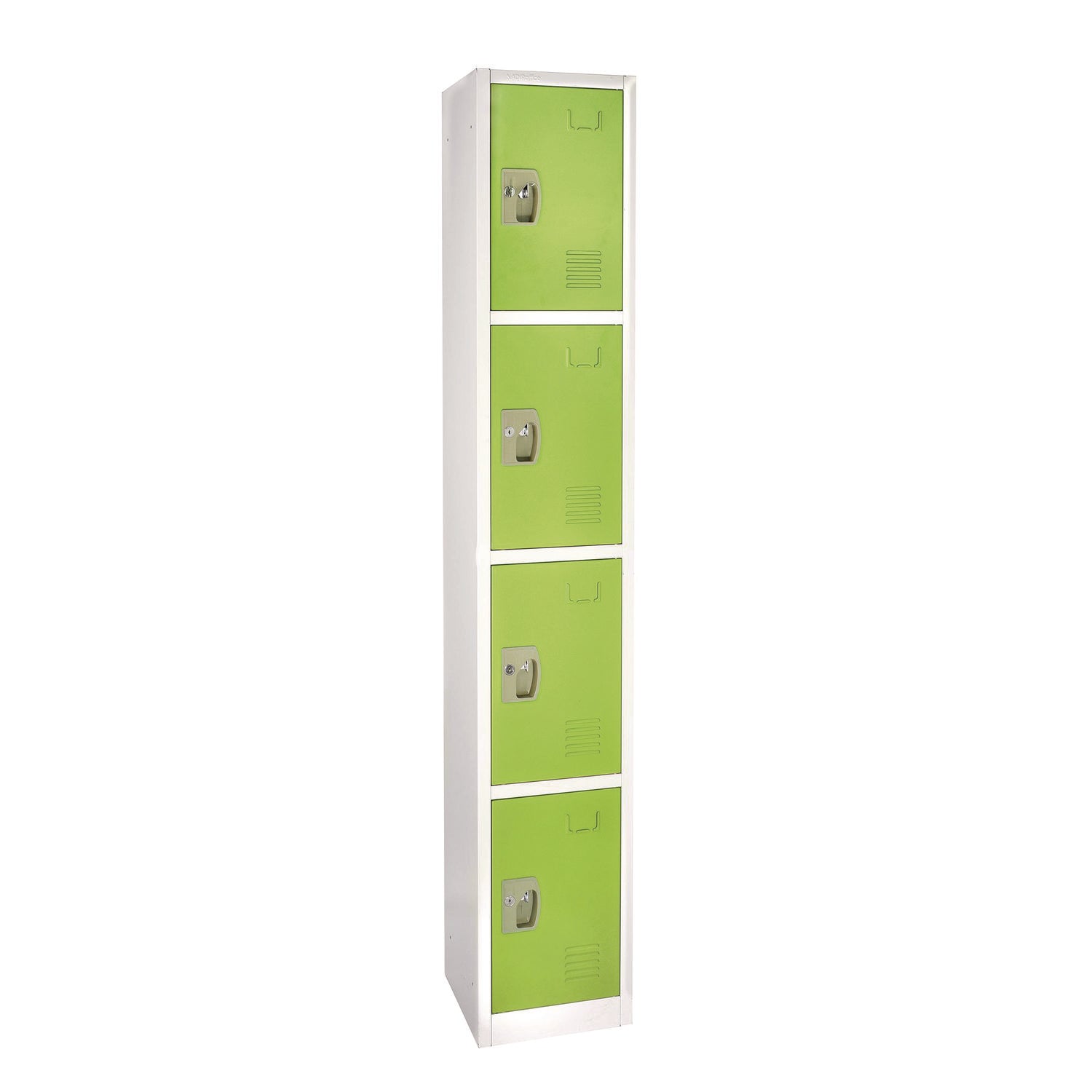 AdirOffice 4-Compartment Steel Storage Locker - 12x12x72 Inches, Green - Perfect for School, Gym, Office & Warehouse Organization