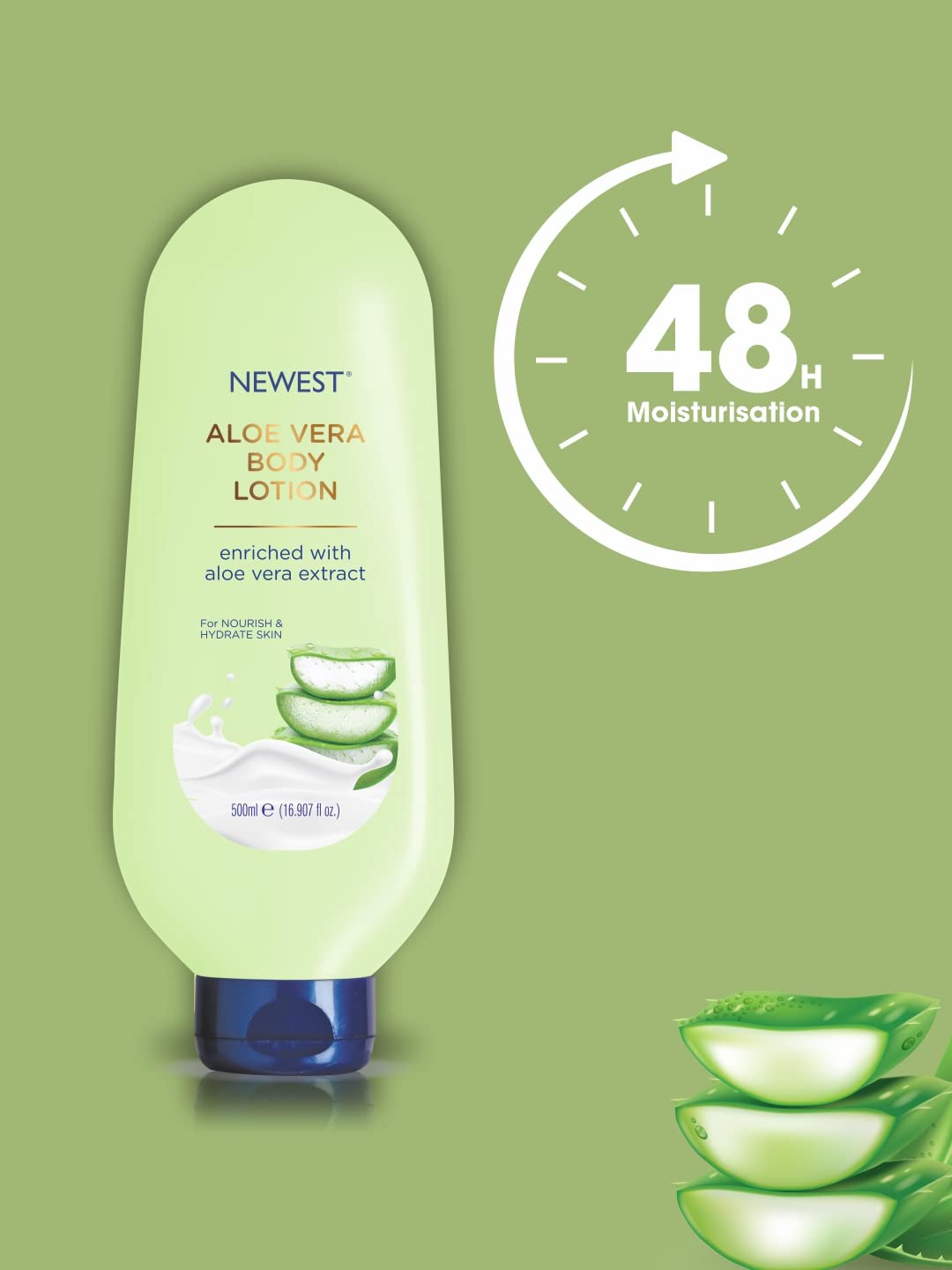Best Aloe Vera Body Lotion for Dry Skin - 24 Hour Moisturizing, Non-Greasy & Fast Absorbing Formula (16.9 Fl Oz) - Perfect for Daily Hydration & After Sun Care
