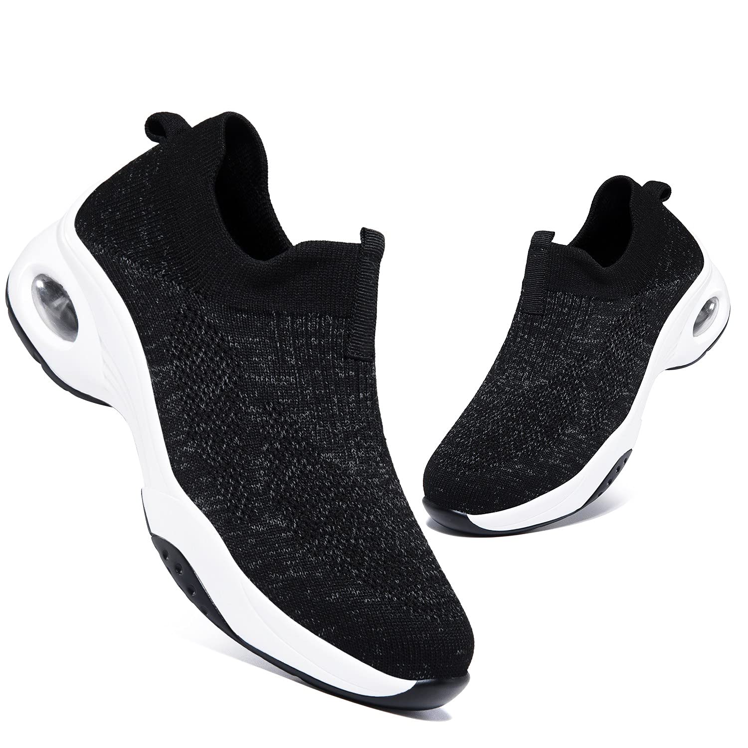 Nuofado Women's Hypersoft Sneakers - Arch Support Slip-On Breathable Mesh Walking Shoes with Comfort Platform for Tennis & Loafers | Perfect for Work, Travel & Casual Wear
