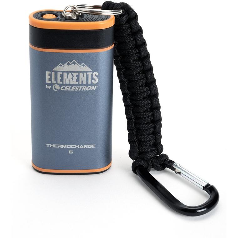 Celestron Elements ThermoCharge 6 Hand Warmer & 5000mAh Power Bank - Portable USB Charger for Outdoor Camping, Hiking, and Winter Activities (Model 48023)