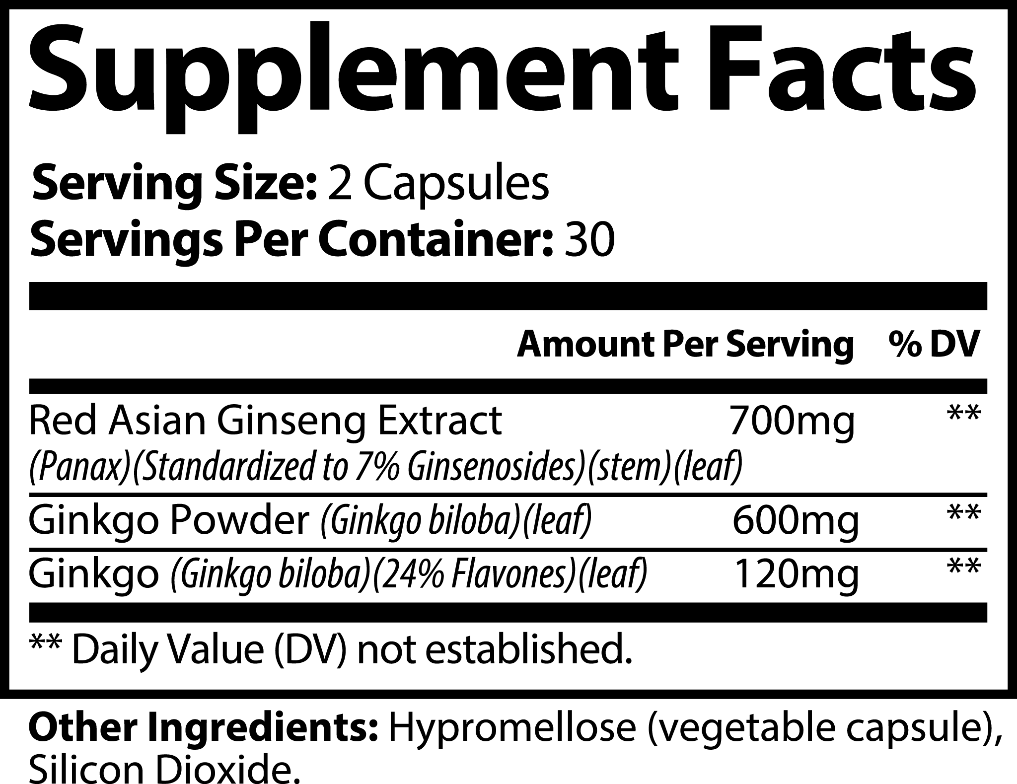 Premium Ginkgo Biloba & Ginseng Supplement for Immune Support - Enhance Focus & Energy for Workouts, Study & Daily Wellness