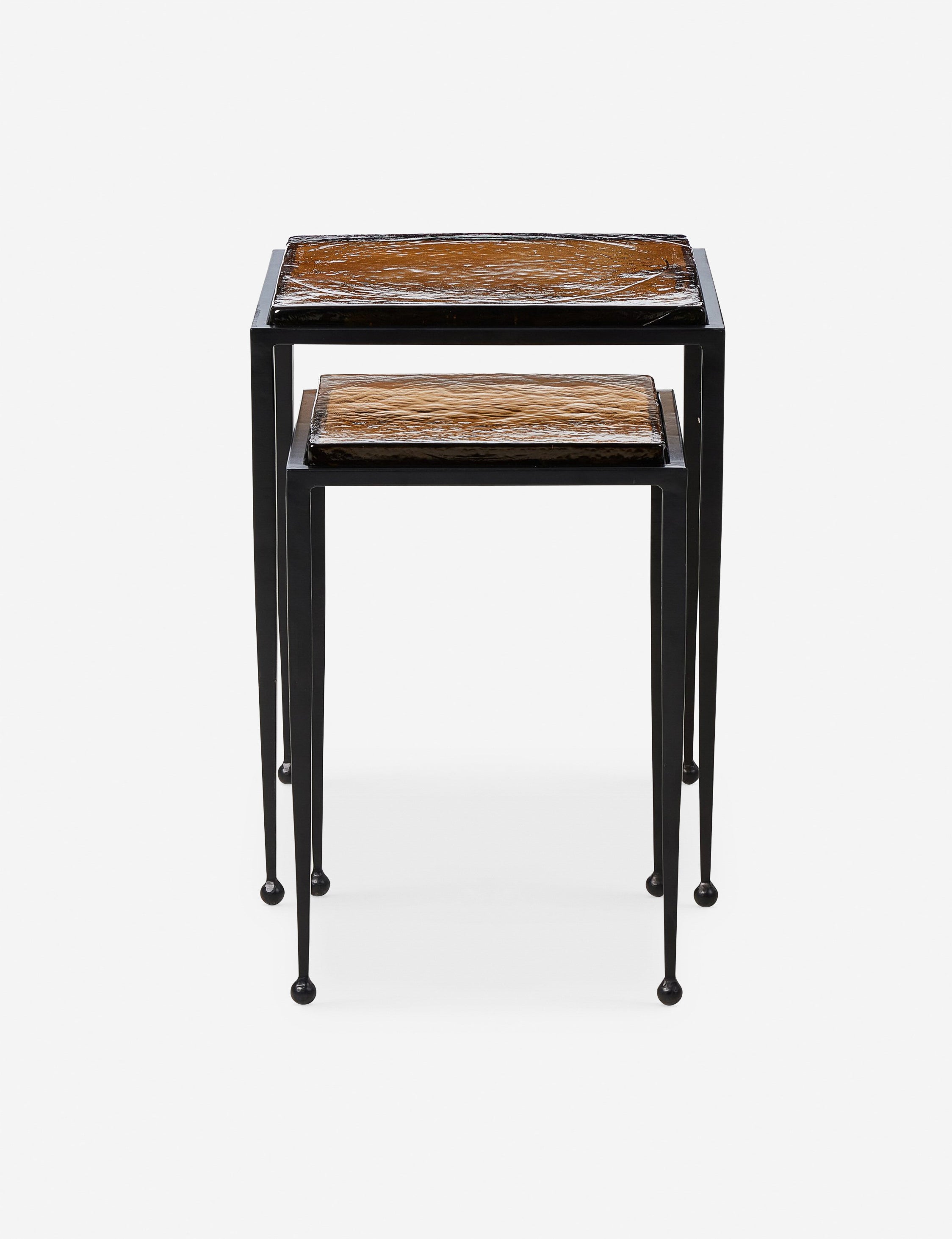 Modern Capa Nesting Side Tables Set of 2 - Space-Saving End Tables for Living Room, Bedroom & Office - Stackable Coffee Tables with Minimalist Design