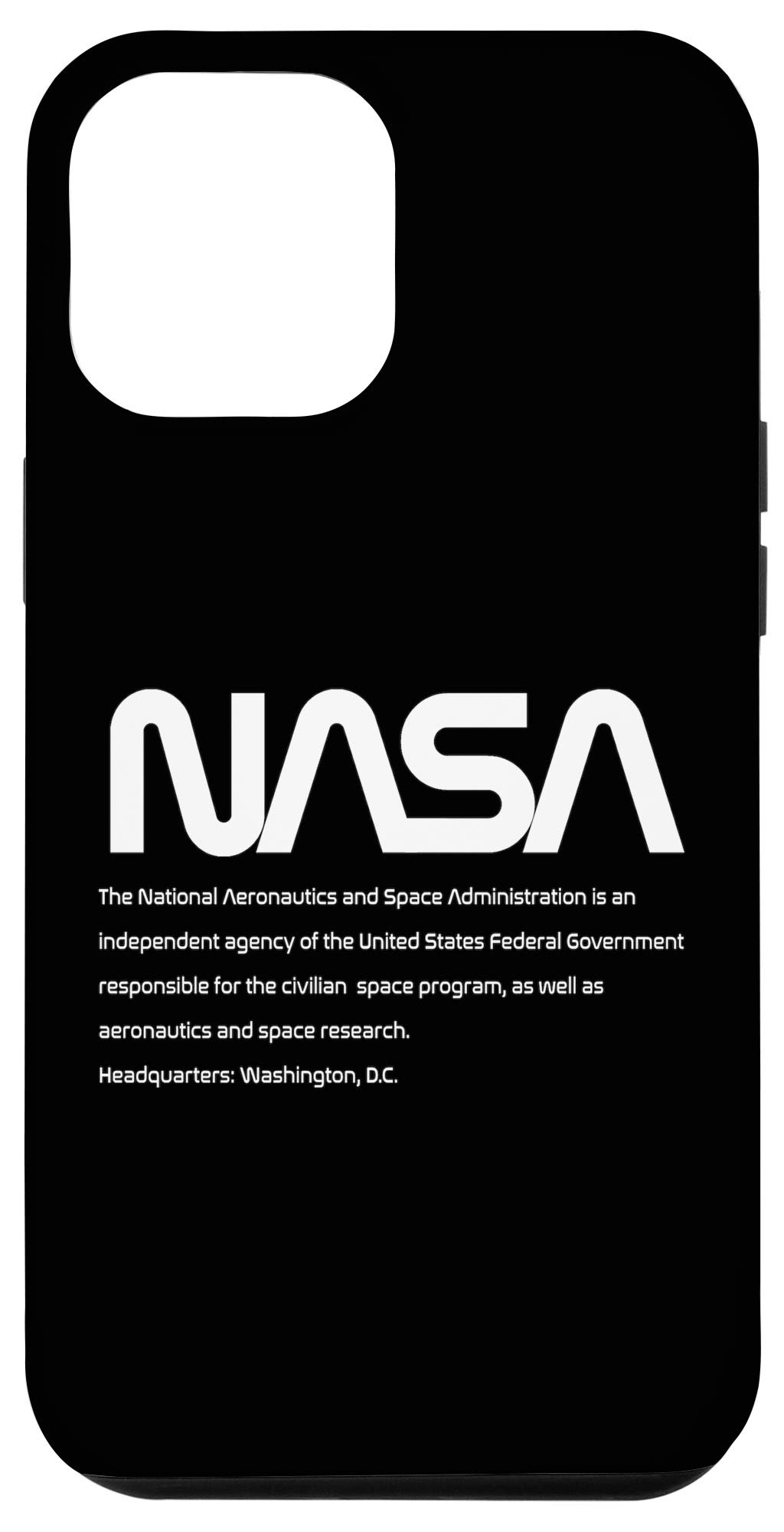 iPhone 12 Pro Max NASA Worm Logo Case - Officially Licensed NASA Text Design Protective Cover for Smartphones | Perfect for Space Enthusiasts & Tech Lovers