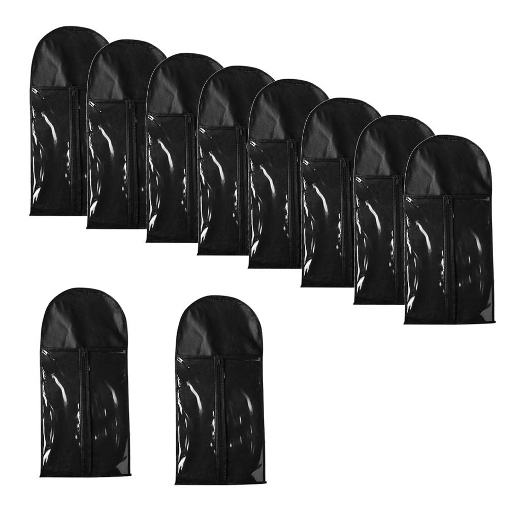10-Piece Portable Dustproof Hair Extension Wig Stand Storage Case with Hanger - Carrier Bag Holder & Protector Pouch for Salon, Travel & Home Organization