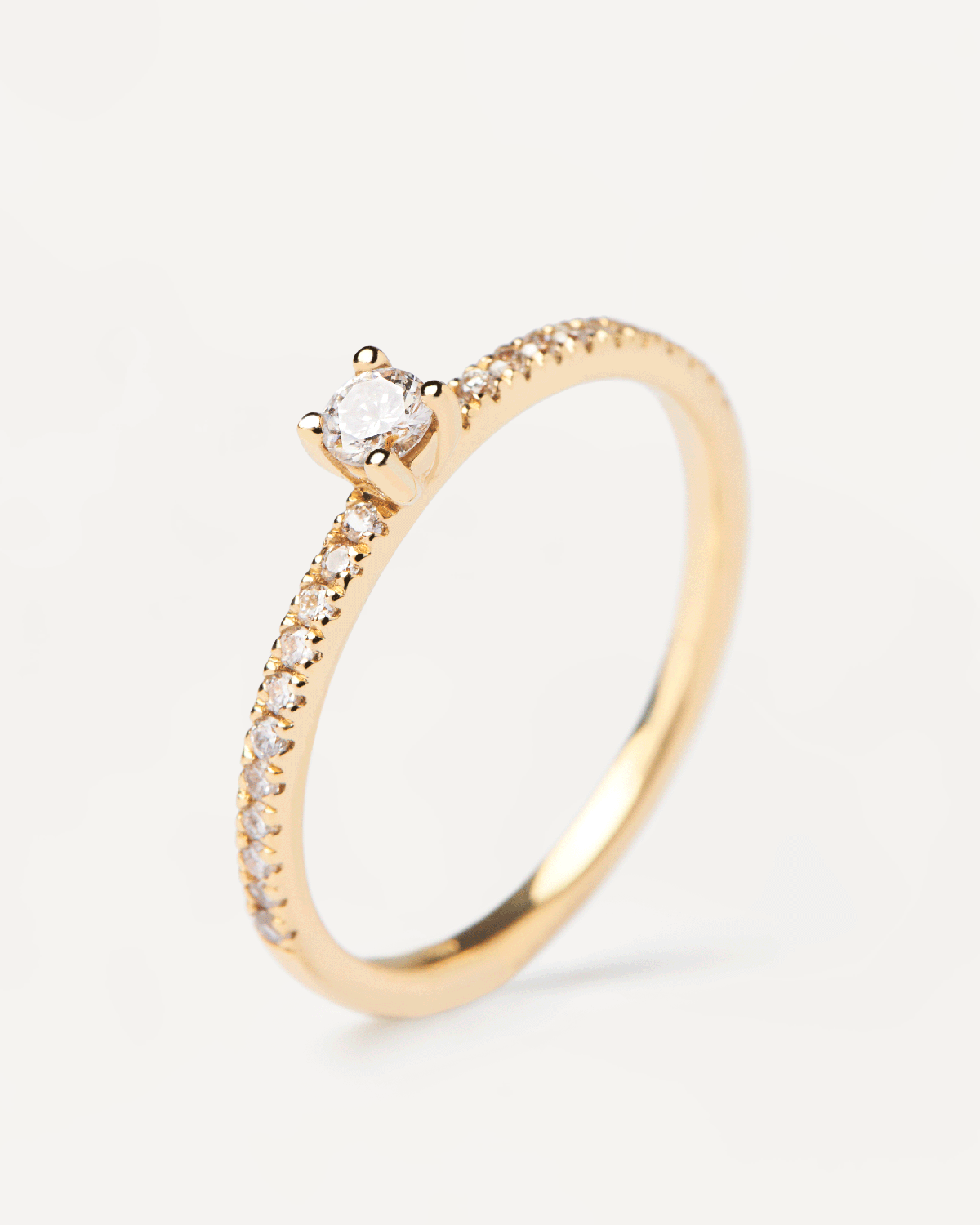 GRID Diamonds and Yellow Gold Solstice Ring – Elegant 14K Gold Stackable Ring for Women, Perfect for Weddings, Anniversaries & Everyday Luxury