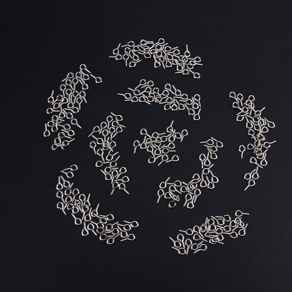 ROSENICE 500pcs Screw Eye Pins - Mini Eye Hooks for Jewelry Making, DIY Crafts, Beading, Earrings & Necklace Making - Durable Stainless Steel Jump Rings for Jewelry Design & Home Decor Projects