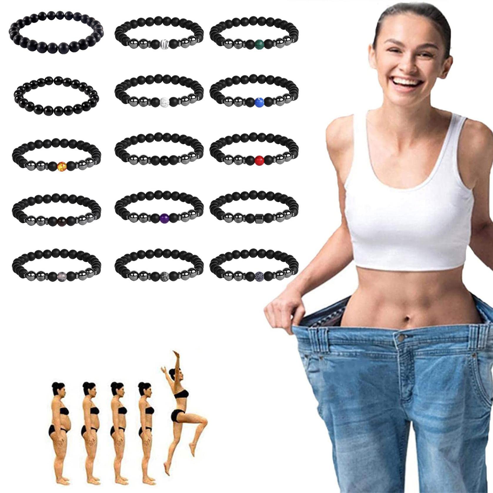 Natural Black Obsidian Magnetic Anklet Bracelet - Anti-Swelling, Energy Balancing & Lymphatic Drainage Jewelry for Women & Men - Perfect for Anxiety Relief, Wellness Gifts, Yoga & Meditation Accessories