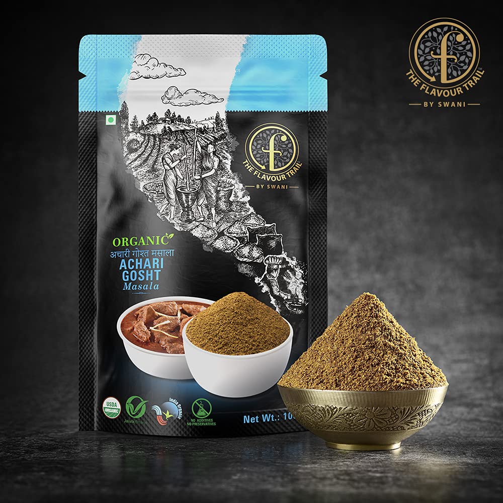 Organic Achari Gosht Masala - Authentic Pickled Spice Blend for Mutton, Chicken & Lamb | No Additives, Steam-Sterilized | Perfect for Curries, Biryani & Marination | The Flavour Trail Premium Indian Spices