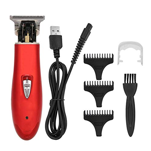 Professional USB Rechargeable Electric Hair Clipper - Cordless Hair Trimmer for Men & Family, Salon Quality Precision Cutting (Red) - Perfect for Home Grooming, Barber Shops & Travel Use