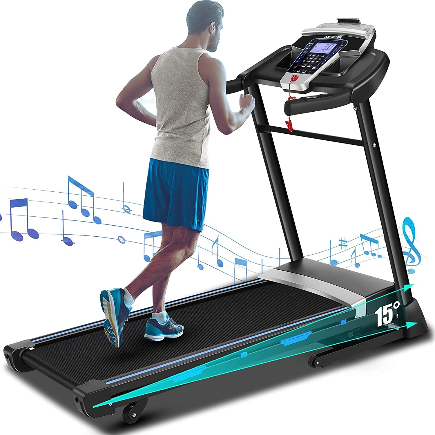 3.25HP Folding Treadmill with Incline - Brushless Motor, App Control, 300lbs Capacity - Easy Assembly Home & Office Exercise Machine for Running, Walking & Jogging - Perfect for Small Spaces, Home Gym & Work from Home Workouts