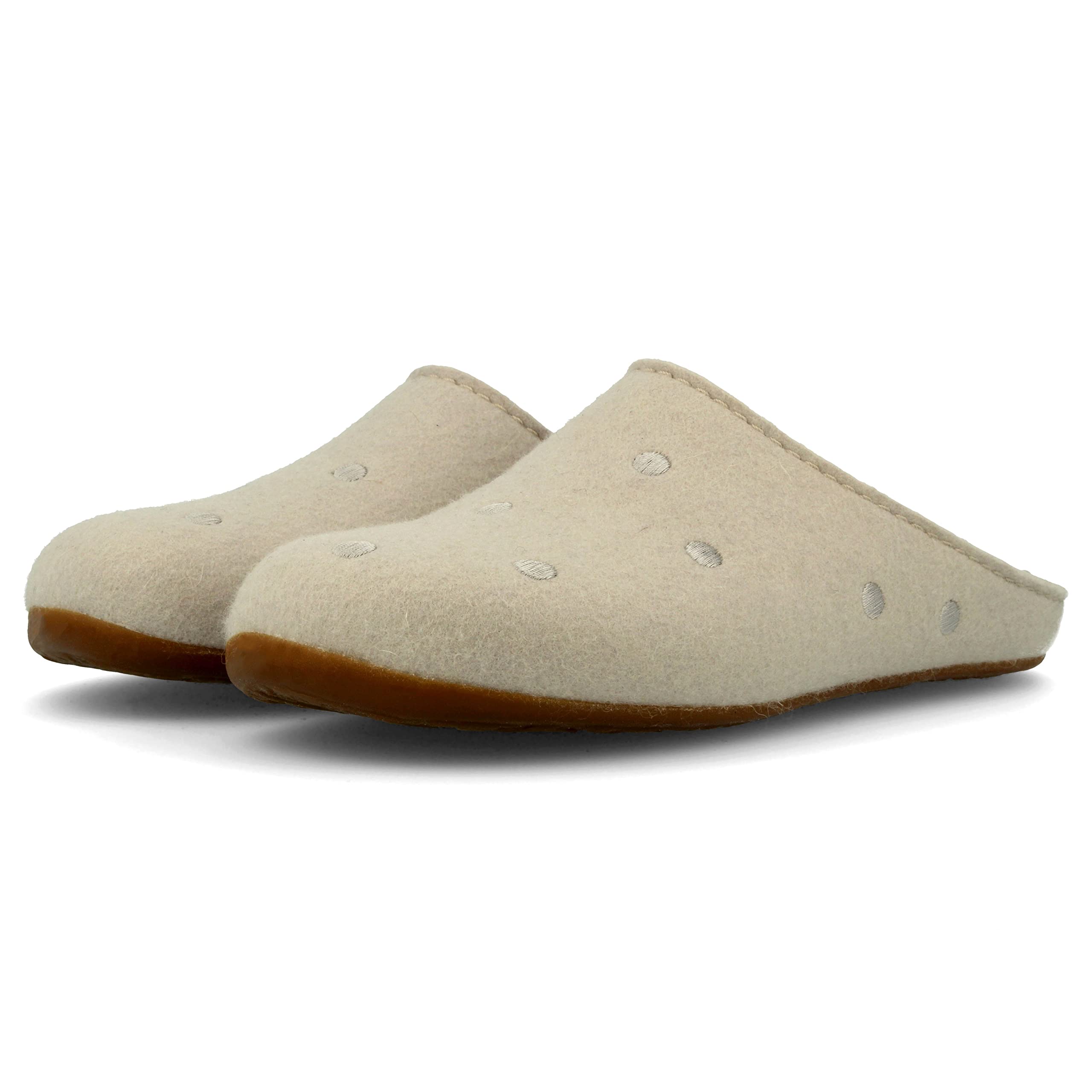 HAFLINGER Men's Wool Felt Low-Top Slippers - Comfortable Indoor House Shoes for Relaxation at Home, Office & Travel
