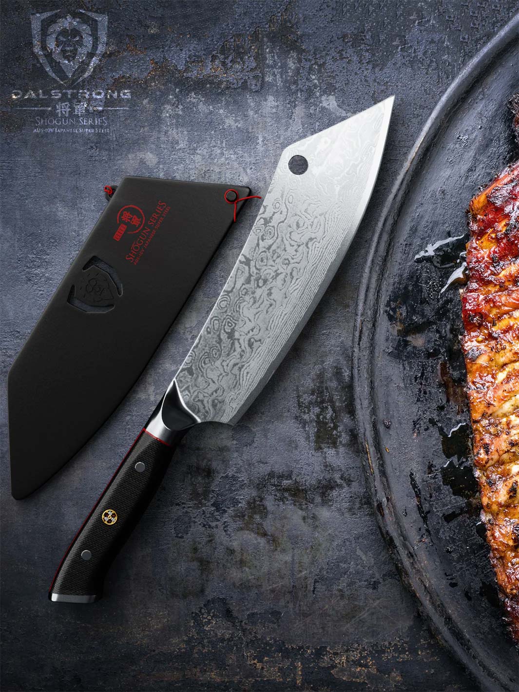Dalstrong Shogun Series ELITE 8-Inch Hybrid Cleaver & Chef's Knife - Crixus | Professional Kitchen Knife for Chopping, Slicing & Precision Cutting | Perfect for Home Chefs & Professional Kitchens