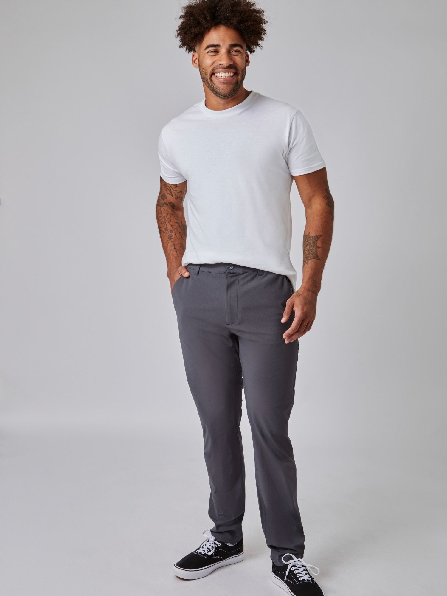 Stretch Tech Pants for Men - 2 Pack Monochrome Workout & Lounge Pants - Comfortable Athletic Joggers for Gym, Running, Yoga, and Casual Wear