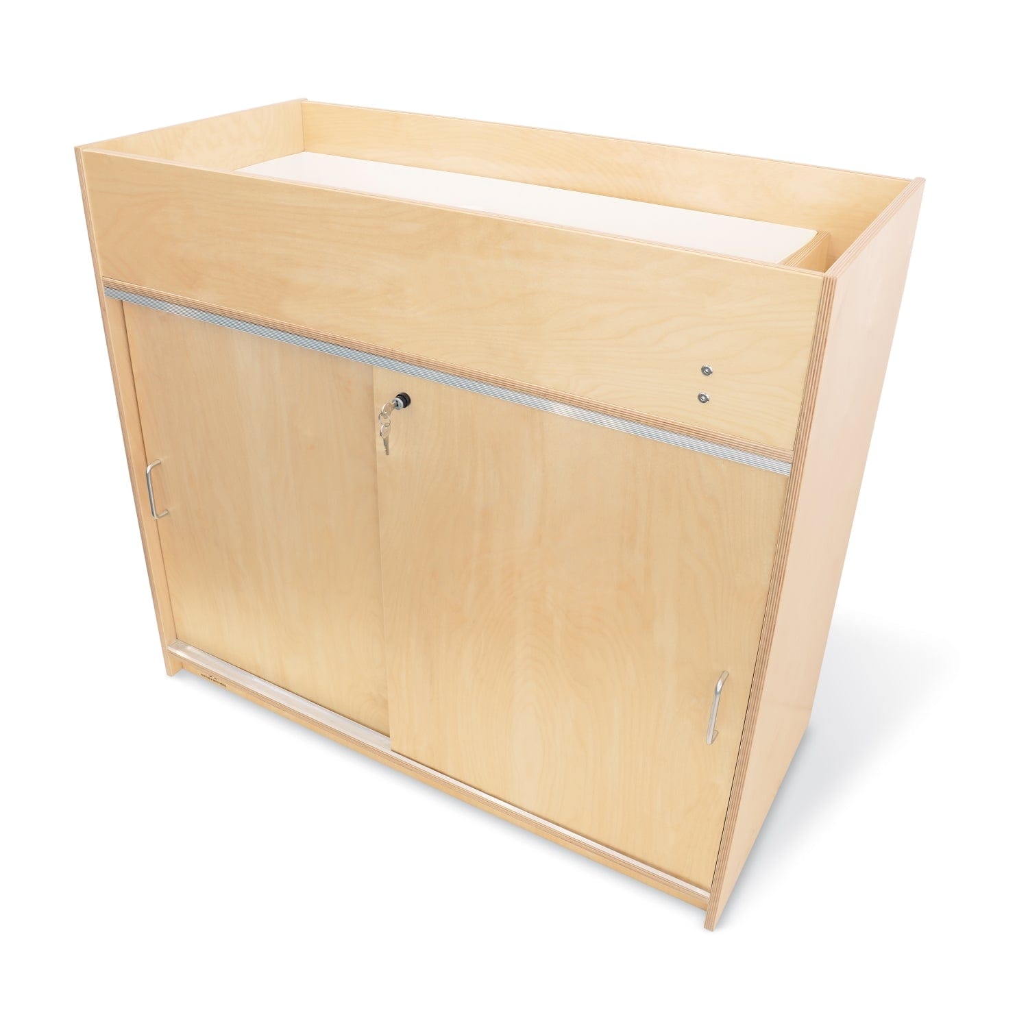 Whitney Brothers EZ Clean Birch Baby Changing Table with 6 Storage Trays - Perfect for Nursery, Daycare & Home Organization